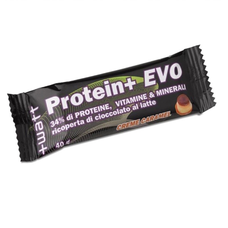 +WATT PROTEIN+ EVO 24 BARRETTE PROTEICHE DA 40 gr. GUSTO CREME CARAMEL BARRETTE ENERGETICHE