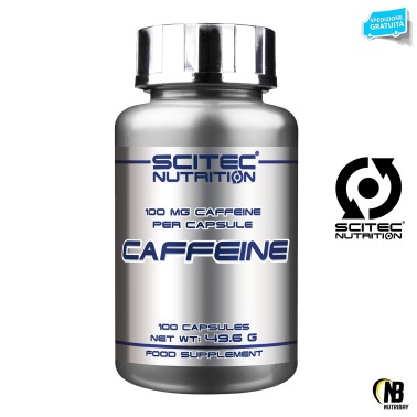 SCITEC NUTRITION Caffeine 100 cps. Caffeina Pura Stimolante Energetico CAFFEINA