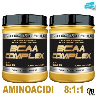 SCITEC NUTRITION Bcaa Complex 2x300g. 8:1:1 Aminoacidi Ramificati in Polvere 811 AMINOACIDI BCAA 8.1.1