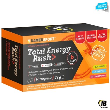 NAMED SPORT Total Energy Rush 60 cpr. Energetico con Taurina Niacina e Guarana' PRE ALLENAMENTO