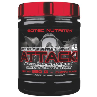 SCITEC ATTACK 2.0 320 gr AMINOACIDI + CREATINA ARGININA AKG GLUTAMMINA PRE ALLENAMENTO