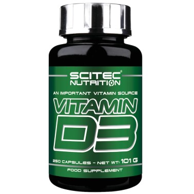 Scitec Nutrition D3 250 cps. Integratore di Vitamina D3 in capsule VITAMINE