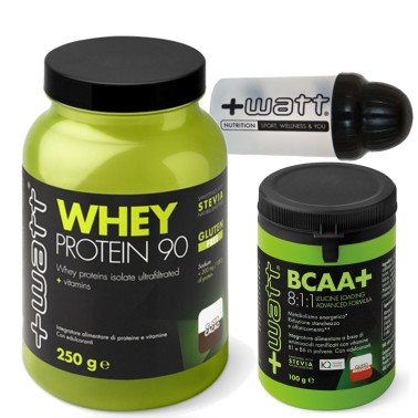 +WATT Whey 90 Proteine Siero del Latte Isolate + Aminoacidi 811 Kyowa + Shaker PROMO PACK!