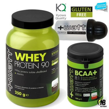 +WATT Whey 90 Proteine Siero del Latte Isolate + Aminoacidi 811 Kyowa + Shaker PROMO PACK!