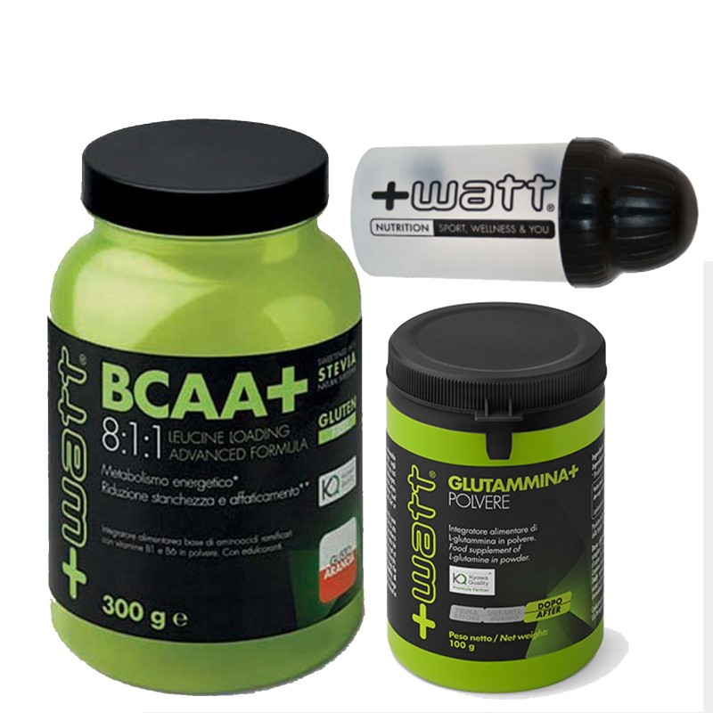 +WATT 811 AMINOACIDI RAMIFICATI BCAA+ 8:1:1 KYOWA 300gr + Glutammina Extra 100gr PROMO PACK!