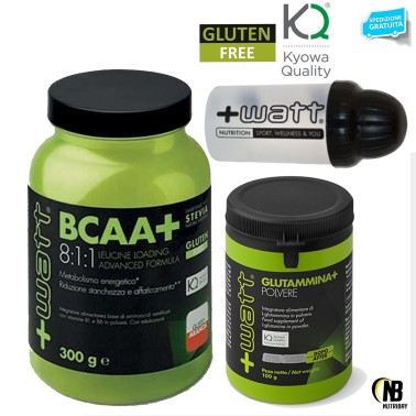 +WATT 811 AMINOACIDI RAMIFICATI BCAA+ 8:1:1 KYOWA 300gr + Glutammina Extra 100gr PROMO PACK!