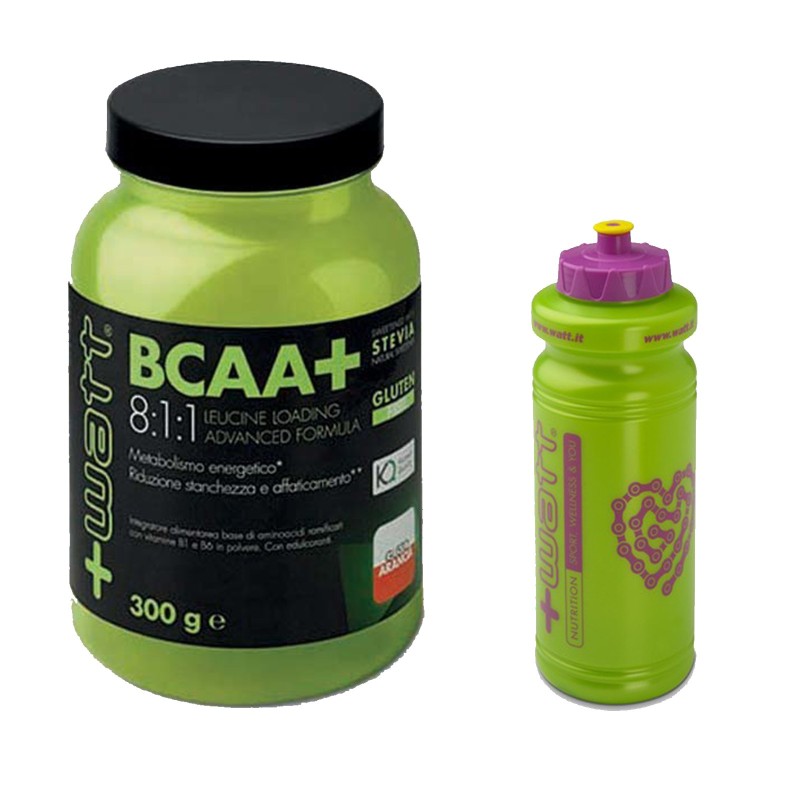 +WATT Aminoacidi Ramificati BCAA+ 8:1:1 KYOWA 300gr. 811 + VITAMINE E BORRACCIA AMINOACIDI BCAA 8.1.1