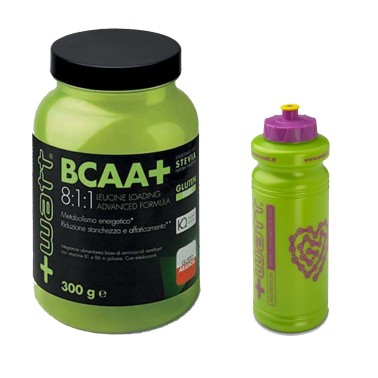 +WATT Aminoacidi Ramificati BCAA+ 8:1:1 KYOWA 300gr. 811 + VITAMINE E BORRACCIA AMINOACIDI BCAA 8.1.1