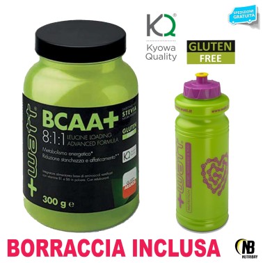 +WATT Aminoacidi Ramificati BCAA+ 8:1:1 KYOWA 300gr. 811 + VITAMINE E BORRACCIA AMINOACIDI BCAA 8.1.1