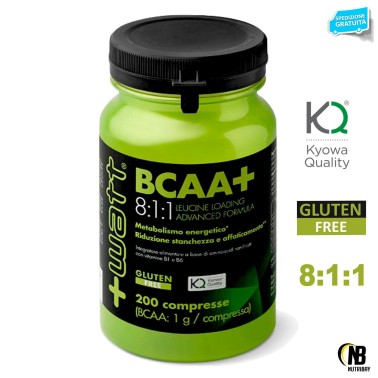 +WATT Bcaa+ 8:1:1 200 cpr. Aminoacidi Ramificati Kyowa 811 con Leucina e vit. B AMINOACIDI BCAA 8.1.1