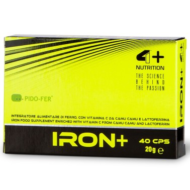 4+ Nutrition Promo Iron+ 40 caps Integratore di Ferro con Vitamina C SALI MINERALI