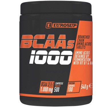 Eurosup BCAAs 1000mg 500 cpr Aminoacidi Ramificati da 1 g + Vitamine b1 b6 AMINOACIDI BCAA