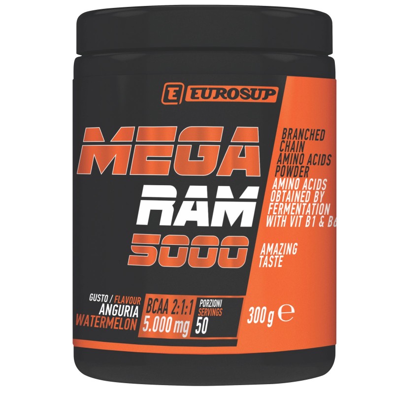 Eurosup MEGA RAM 5000 300 gr Aminoacidi Ramificati in polvere AMINOACIDI BCAA