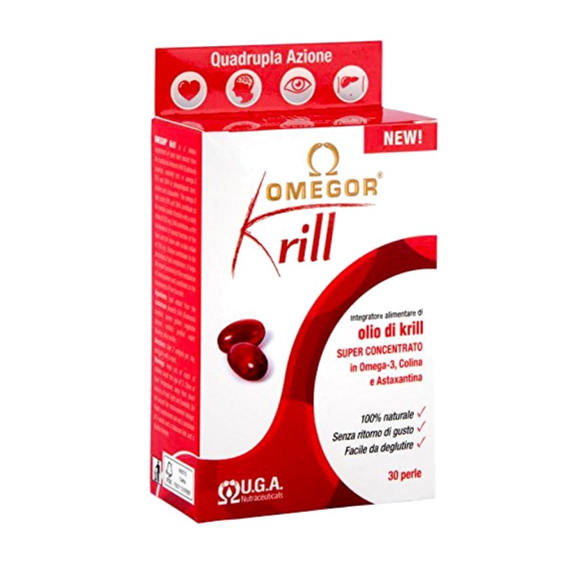 Net Integratori Olio Di Krill OMEGOR KRILL 30 perle omega 3 e Astaxantina BENESSERE-SALUTE