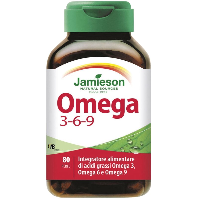 Jamieson Omega 3-6-9 80 perle Olio di lino borragine e Pesce OMEGA 3