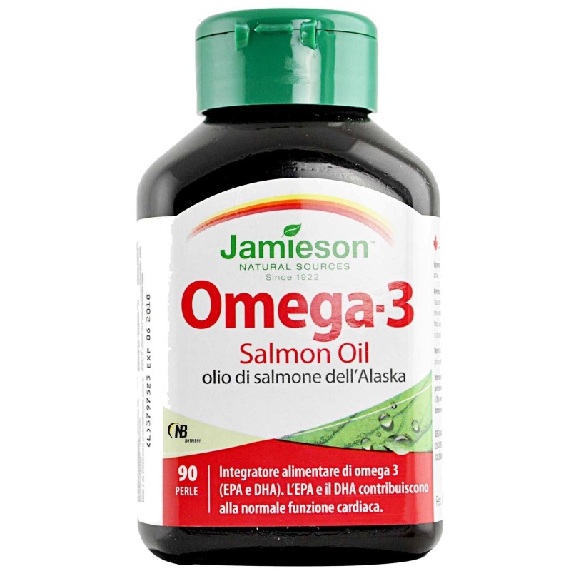 Jamieson Omega 3 Salmon Oil 90 perle da 1 gr 1000mg Olio Di Pesce Salmone OMEGA 3