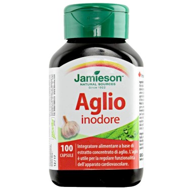 Jamieson Aglio Inodore 100 cps. Integratore di Aglio senza Gusto BENESSERE-SALUTE