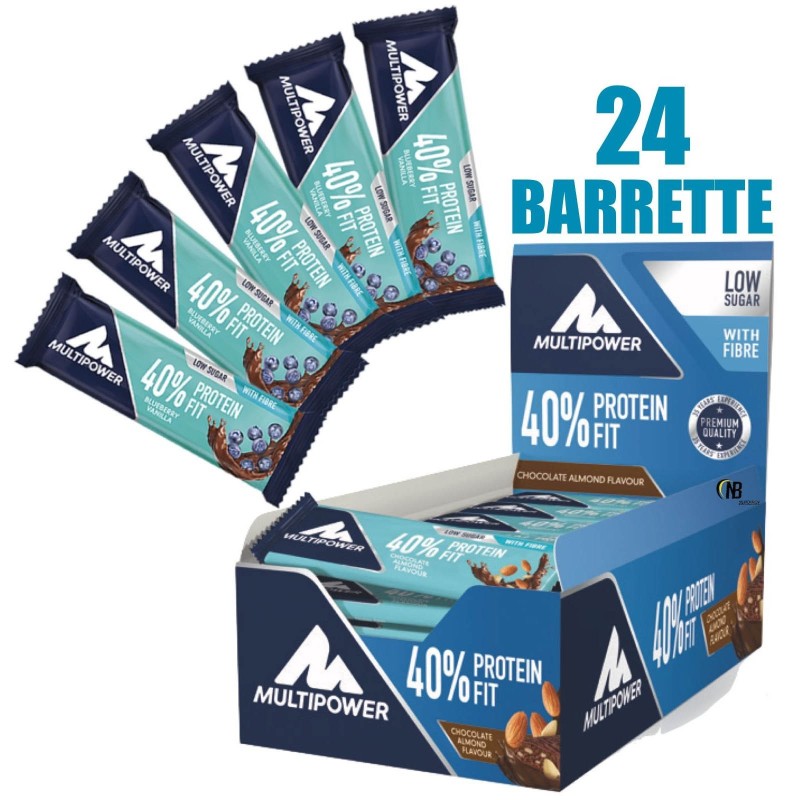 Multipower Protein Fit Bar 24 Barrette Proteiche da 35 gr al 40% con Proteine BARRETTE ENERGETICHE