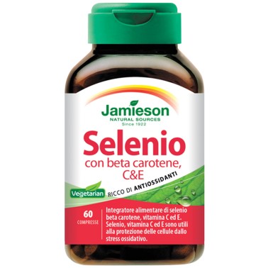 JAMIESON Selenio con Beta Carotene Vitamina C & E 60 compresse BENESSERE-SALUTE