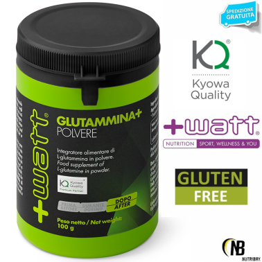 +WATT Glutammina+ 100 gr Pura Glutamina in Polvere Qualita' Kyowa Anticatabolico in vendita su Nutribay.it