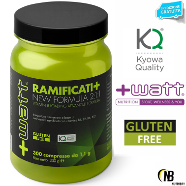 +WATT Ramificati+ Aminoacidi Advanced Formula 300 Kyowa + Vitamine B1 B2 B6 B12 AMINOACIDI KYOWA