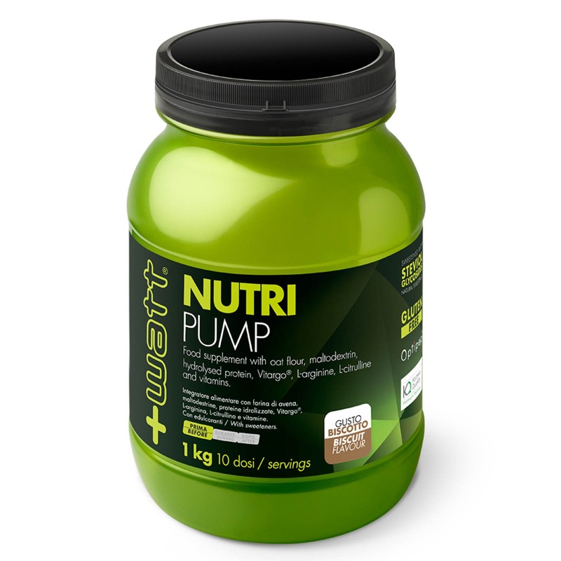 +Watt Nutri Pump 1 kg proteine idrolizzate Vitargo L-arginina L-citrullina e vitamine PRE ALLENAMENTO