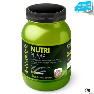 +Watt Nutri Pump 1 kg proteine idrolizzate Vitargo L-arginina L-citrullina e vitamine PRE ALLENAMENTO