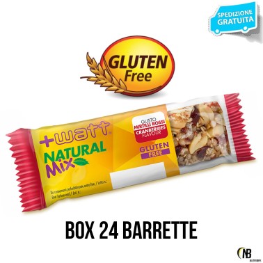 +Watt Natural Mix 24 Barrette energetiche a Base di frutta Secca gusto Datteri BARRETTE ENERGETICHE