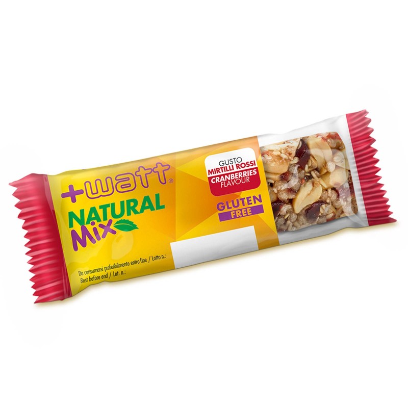 +Watt Natural Mix 24 Barrette energetiche a Base di frutta Secca gusto Datteri BARRETTE ENERGETICHE