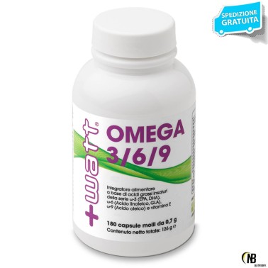 +WATT OMEGA 3 6 9 180cps integratore di Omega 3 EPA DHA vitamine antiossidanti OMEGA 3