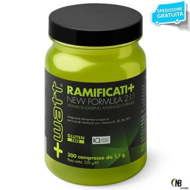 +Watt Ramificati+ Aminoacidi Advanced Formula 300cpr bcaa Kyowa + Vitamine B in vendita su Nutribay.it