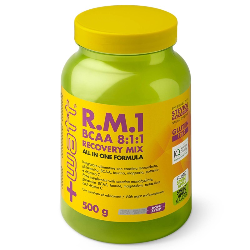 +Watt RM1 post allenamento con aminoacidi BCAA 8:1:1 taurina potassio creatina TONICI