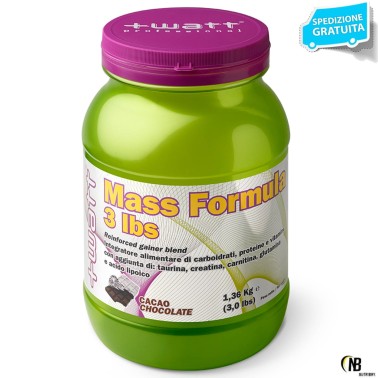 +Watt MASS FORMULA 1360gr. gainer di Proteine +Creatina+Taurina+Glutammina+BCAA GAINERS AUMENTO MASSA