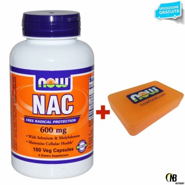 NOW FOODS NAC 100 cps N-Acetil Cisteina 600mg Selenio Molibdeno ANTIOSSIDANTE VITAMINE