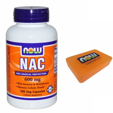 NOW FOODS NAC 100 cps N-Acetil Cisteina 600mg Selenio Molibdeno ANTIOSSIDANTE VITAMINE