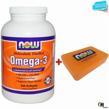 NOW FOODS Omega 3 500 Softgels Olio DI Pesce EPA DHA no COLESTEROLO salute cuore OMEGA 3