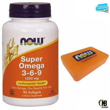 NOW FOODS Super OMEGA 3 6 9 180 perle 1200 mg Anti Colesterolo per Salute Cuore OMEGA 3