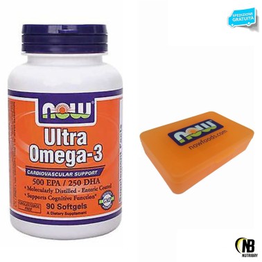 NOW FOODS Ultra Omega 3 90 perle Olio Pesce DHA EPA NO Colesterolo Salute Cuore OMEGA 3