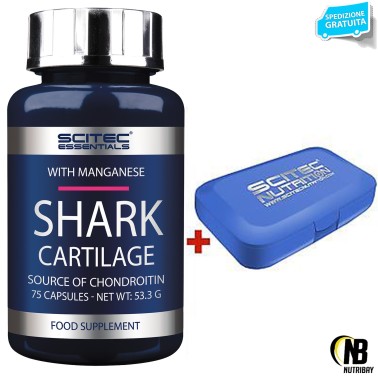 SCITEC Shark Cartilage 75c Cartilagine Squalo CONDROITINA supporto articolazioni BENESSERE ARTICOLAZIONI