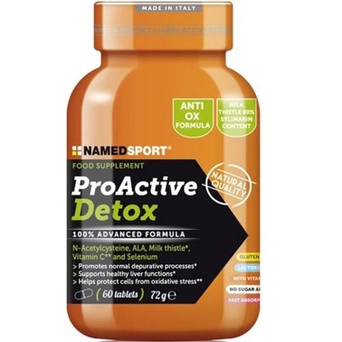 NAMED Sport ProActive Detox 60 cpr Disintossicante con Cardo Mariano e Acido Lipoico BENESSERE-SALUTE