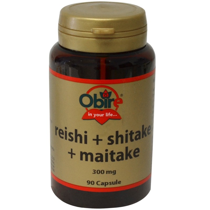 OBIRE REISHI + SHITAKE + MAITAKE 90 caps Funghi curativi elisir di salute RIMEDI NATURALI