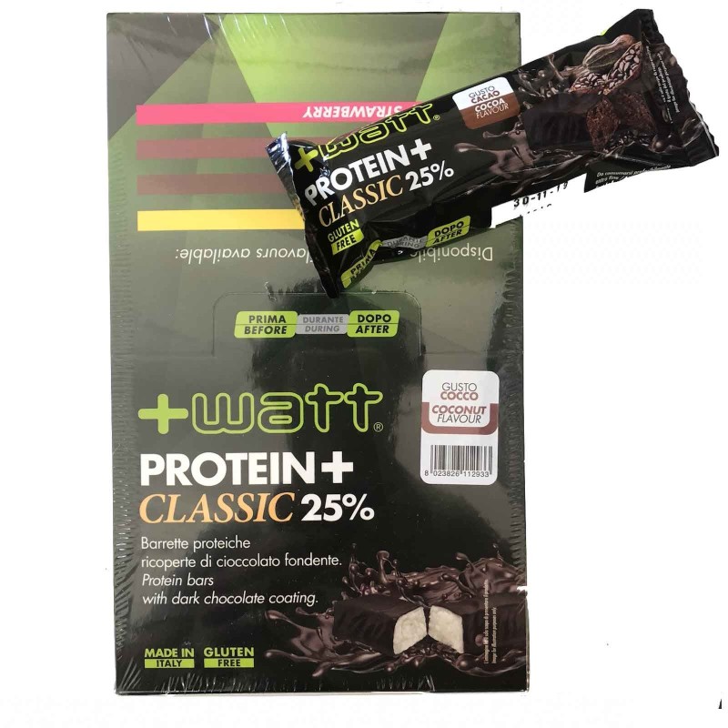 +WATT 24 BARRETTE PROTEICHE DA 40gr. PROTEIN+ CON PROTEINE PASTO SOSTITUTIVO BARRETTE ENERGETICHE