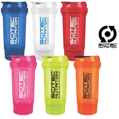 SCITEC NUTRITION SHAKER PER INTEGRATORI CON 2 SCOMPARTI ACCESSORI