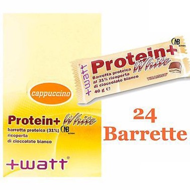 +WATT Protein+ White 24 Barrette Proteiche Con Proteine Del Siero Del Latte Whey BARRETTE ENERGETICHE