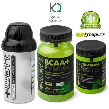 +WATT AMINOACIDI RAMIFICATI BCAA 8:1:1 811 KYOWA 200cp + Creatina Extra + Shaker PROMO PACK!