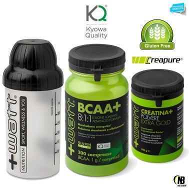 +WATT AMINOACIDI RAMIFICATI BCAA 8:1:1 811 KYOWA 200cp + Creatina Extra + Shaker PROMO PACK!