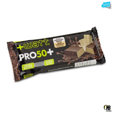 +Watt Pro 50+ Bar 24 barrette proteiche da 50 gr pasto sostitutivo con proteine in vendita su Nutribay.it
