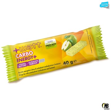 +WATT CARBO+ 20 Barrette Energetiche con Maltodestrine Gusto MELA VERDE BARRETTE ENERGETICHE