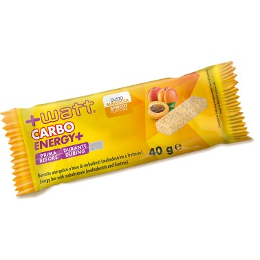 +WATT CARBO+ 20 Barrette Energetiche con Maltodestrine Gusto ALBICOCCA BARRETTE ENERGETICHE