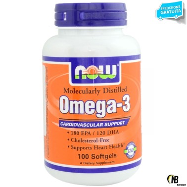 NOW FOODS Omega 3 100 Perle Olio DI Pesce EPA DHA no COLESTEROLO salute cuore OMEGA 3